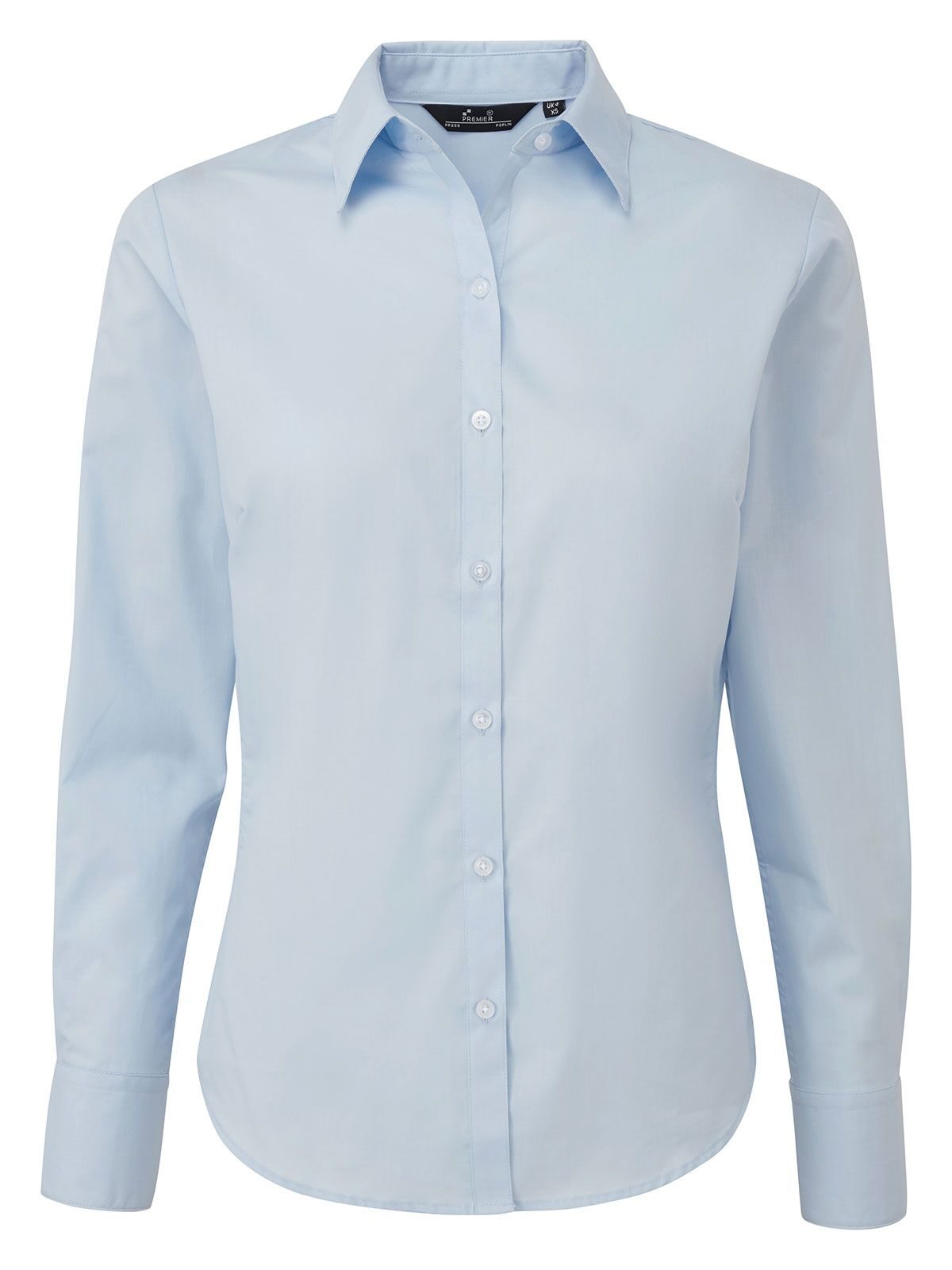 Blusa feminina de popeline com mangas compridas - LBLU - Azul claro
