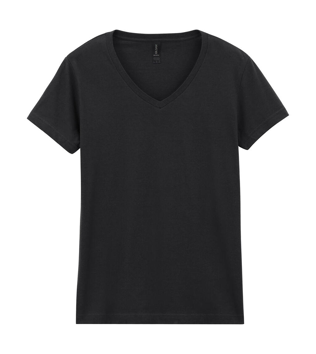 Camiseta feminina com decote em V Softstyle® - 36 - Preto