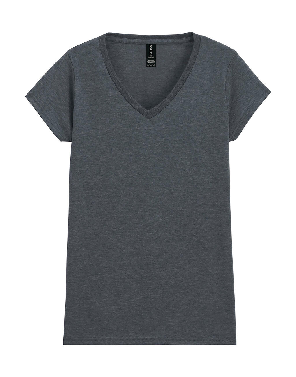 Camiseta feminina com decote em V Softstyle® - 108 - Urze Escura