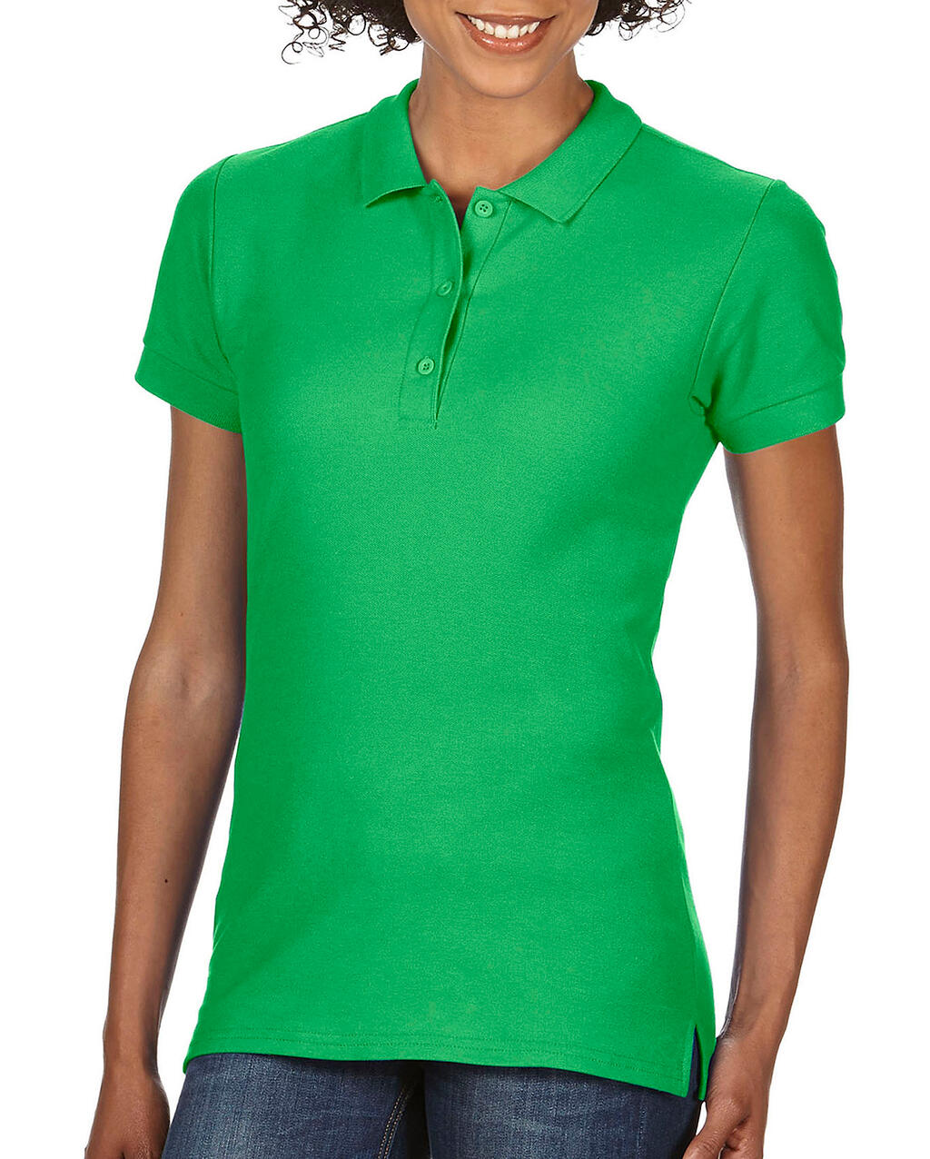 Camisa polo feminina premium de algodão piqué duplo - 167 - Verde Irlandês